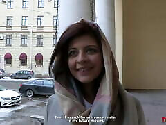 Attractive brunette seduced and nailed by experienced agent