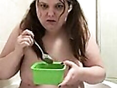 Eating findfaye regan nude covered cereal - humiliation