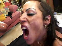 Curly mature brunette loves chocolate blowjob