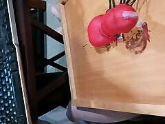 Red cock cumshot