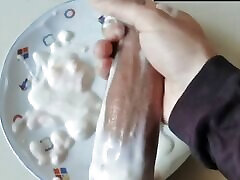 Jerk off My BWC with a lot of cream