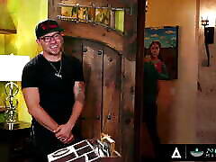 NURU MASSAGE - Naturally Stacked Lena Paul Tit Fucks Client&039;s Big Pole Before Taking It Doggystyle
