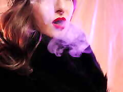 ASMR fur coat fetish, vaping smoking with mike milano xx movies gloves Arya Grander