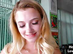 Wanking amateur cutie tugging POV cock while talking dirty